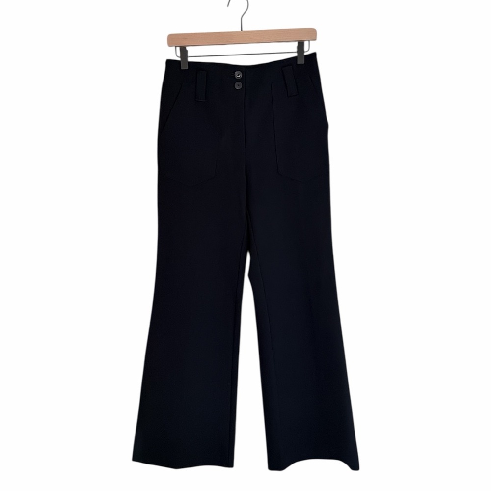 Maeve by Anthropologie black wide leg stretch pants trousers size 6 comfort work